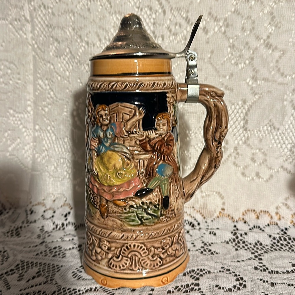 German lidded beer stein